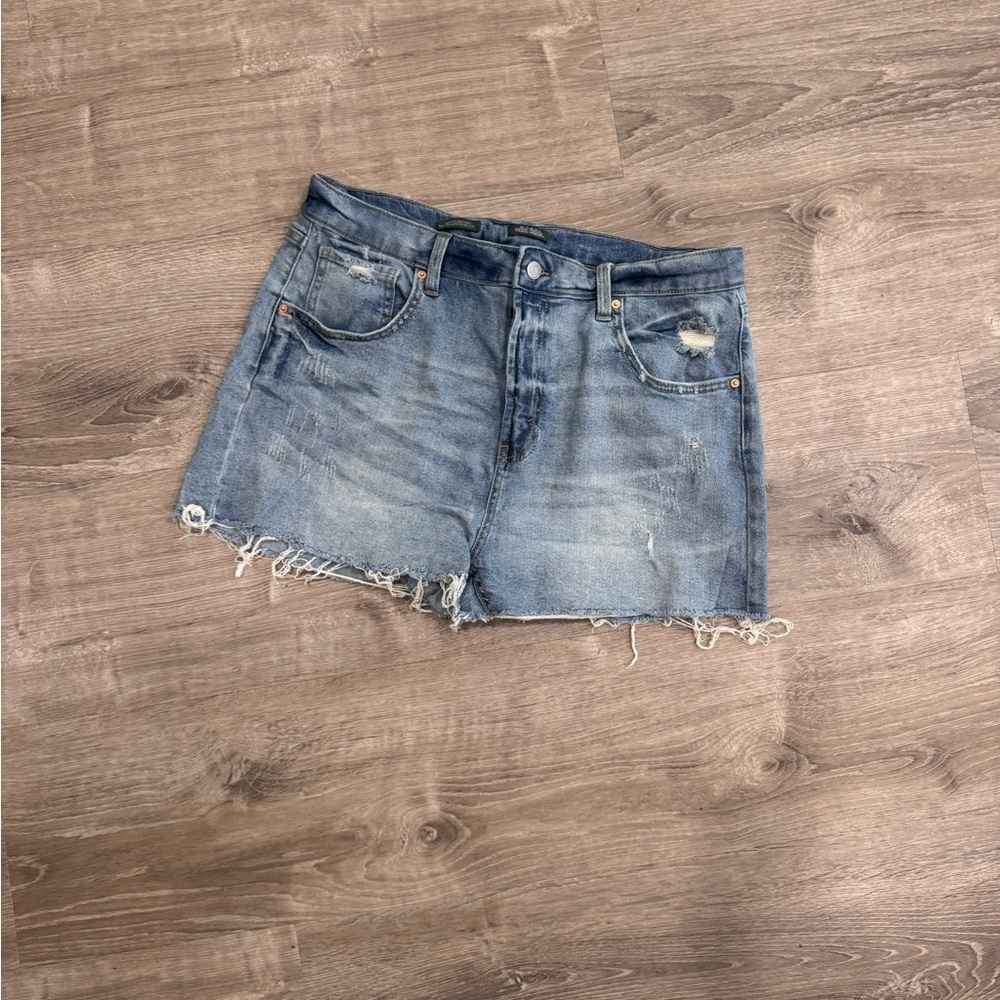 Wild Fable Blue Jean Shorts Distressed Frayed Hem